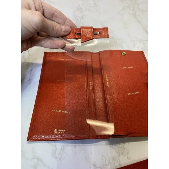 St. Thomas Vintage Honey Kid Red Leather Wallet READ - Picture 6 of 7